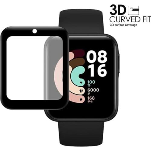 3D Curved Edge Protective Film for Xiaomi Mi Watch Lite Full Coverage Soft HD Screen Protector Film for Redmi Watch