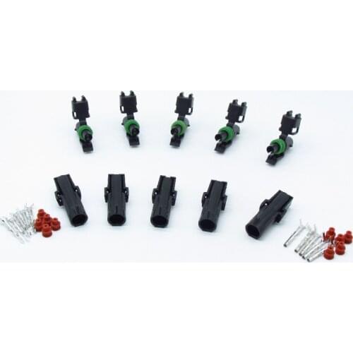 5set 1Pin Weather pack Weatherpack Electrical Wire 2.5 Connector Plug Sealed Wiring automobile Connectors Kit