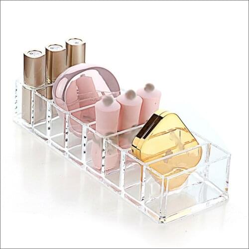 8 Slots Cosmetic Organizer Powder Storage Box Household Women Makeup Tool Case Cosmetic Storage Container High Quality Durable