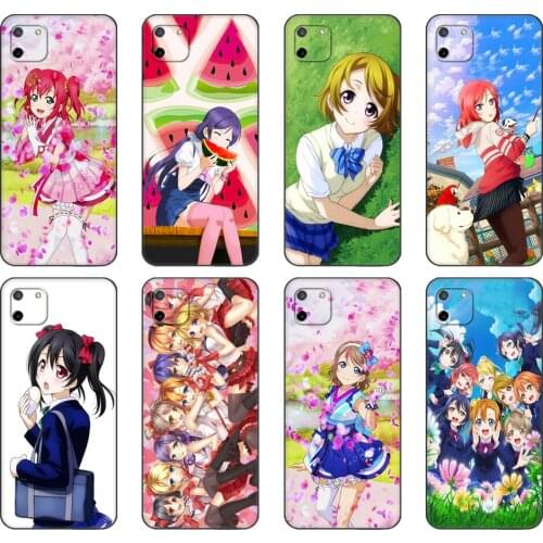 Black tpu Case For OPPO Realme C11 C20 C21 Case Back Cover Bumper Love live school idol diary