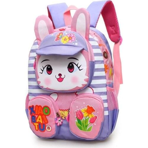 Rabbit Childrens Schoolbag Primary School Backpack Cute Animal Kids School Bags For Girls Boys Kids Kindergarten Backpacks