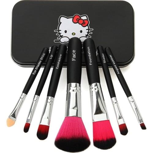 7pcs Hello Chubby Makeup Brushes Blush Make up Tool Long portable Foundation Brush pincel maquiagem make up retail packing face
