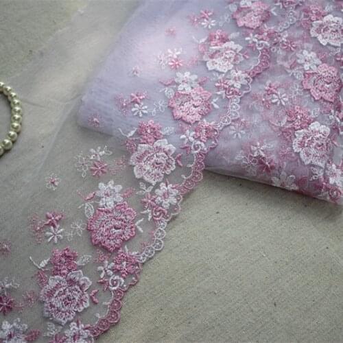 2Yards,15Yards/Lot High Quality Purple Embroidery Tulle Lace Trim Lace Fabric Mesh Lace Fabric Sewing DIY Cloth
