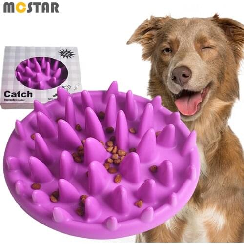 MC Star Pet Pointed Jungle Plate Dog Cat Digestion Fun Slow Food Bowl Anti-choke Plastic Prevent Gulping Interactive Feeder Dish