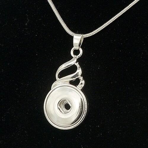 Fashion Trendy penant snap necklace 60cm snake chain fit 18MM snap buttons jewelry wholesale DJ0049