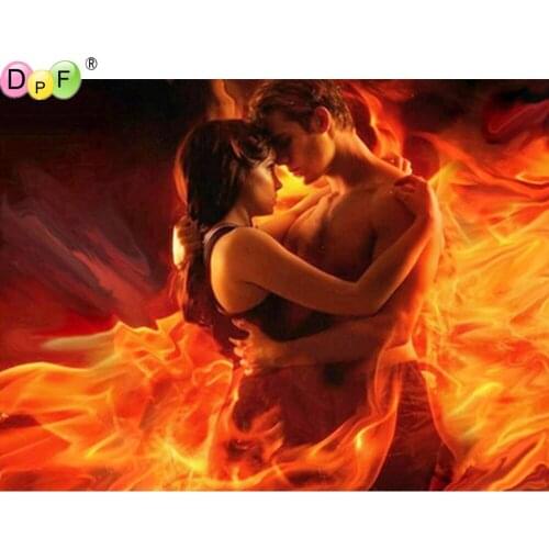 DIYLovers in the fire full square diamond painting cross stitch needlework diamond embroidery home decor mosaic kits