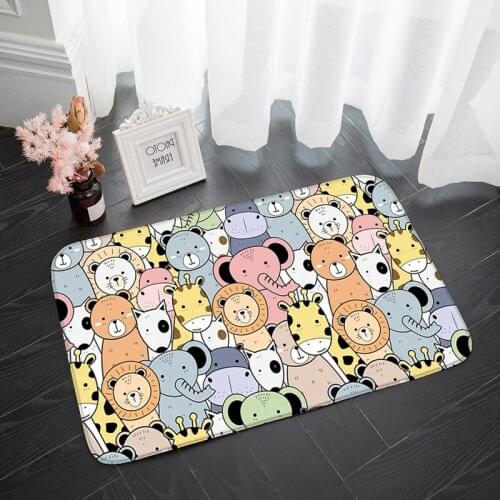 New Style Cute Animal Home Long Floor Mat Anti-slip Entrance Doormat Decoration Living Room Bathroom Carpet Indoor Prayer Rugs