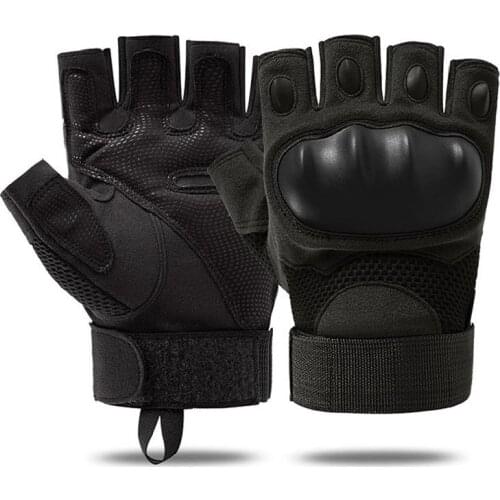 Mens Tactical Gloves Fingerless Outdoor Sports Protective Wear-resistant Non-slip Fitness Driving Cycling Gloves Men