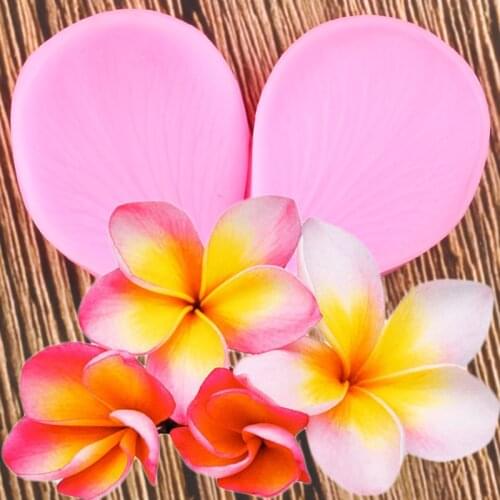 Plumeria Flower Silicone Mold Wedding Cupcake Topper Fondant Cake Decorating Tools DIY Cake Baking Chocolate Candy Clay Moulds