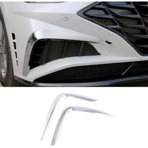 Car Front Bumper Fog Lamp Eyebrows and Front Bumper Wind Knife Decorative Bright Strip for Hyundai Sonata 2020