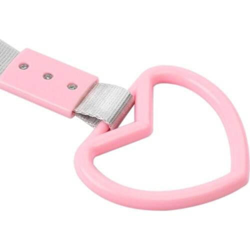 Pink Hand Strap Heart-shape Bus Handle Easy To Use Rear Bumper Wide Applications for Interior and Exterior