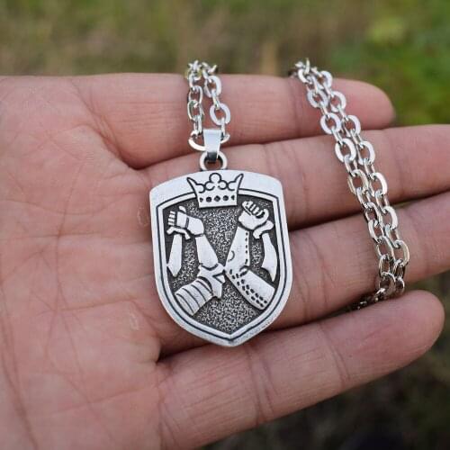 Sanlan Viking Shield Pendant Neckalce Knife And Sword Crown Viking Belief Jewelry 12pcs