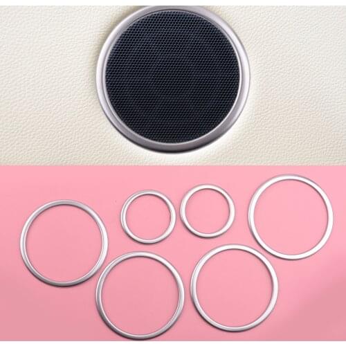 6pcs Silver Interior Door Speaker Ring Cover Trim Fit For BMW X5 E70 2007 2008 2009 2010-2013 X6 E71 2008 2009 2010 2011-2014