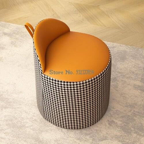 Nordic dressing stool, makeup stool, light luxury makeup chair, simple dressing chair, houndstooth chair, backrest stool, shoe r