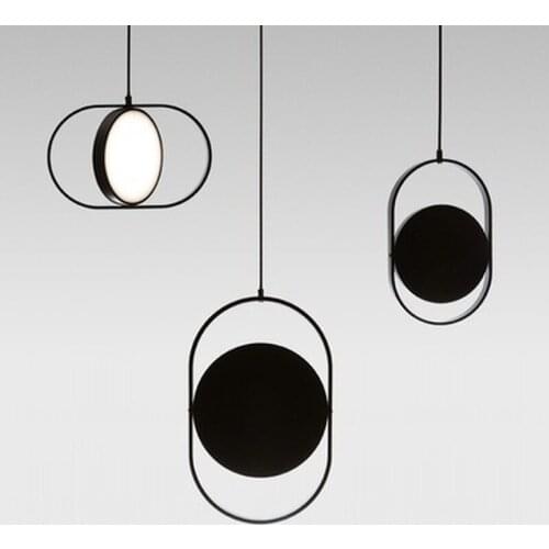 Nordic Modern Line Pendant Lights Designer Dining Room Bedroom Bedside Restaurant Arched Living Room Ring Hanging Lamps Fixture