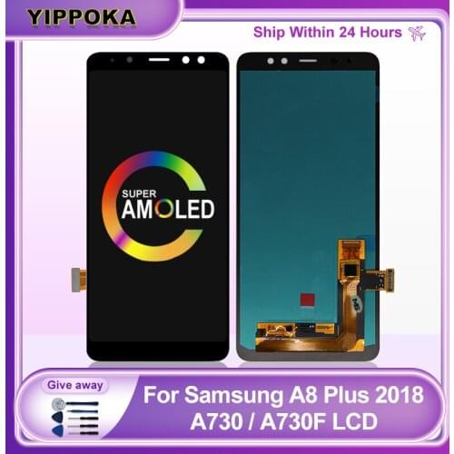 Super AMOLED For SAMSUNG Galaxy A8 Plus 2018 A730 LCD Display Touch Screen Digitizer For Samsung A8+ 2018 A730F Replacement Part