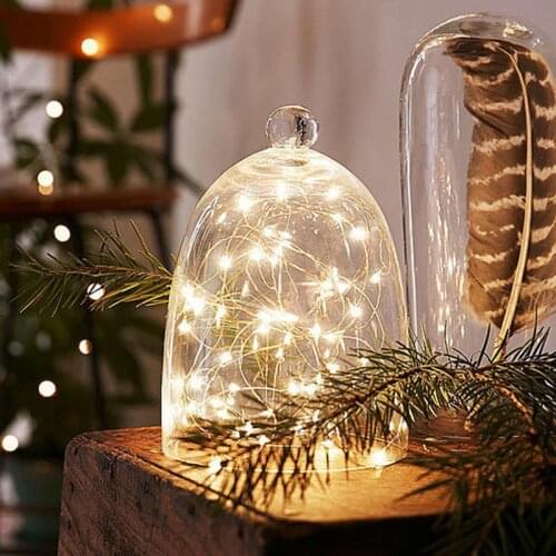 LED Color Light Copper Wire Waterproof Fairy Warm White Garland Home Christmas Tree Wedding Decoration Powered By Battery 2/5M