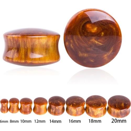 2Pcs 6-20mm Resin Plugs and Tunnels Body Jewelry Round Ear Piercing Tunnels Fashion Ear Plugs Acrylic Piercings Jewelry Unisex