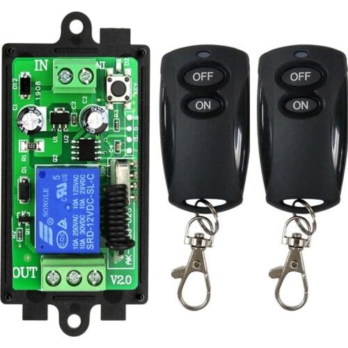 433MHz Universal Wireless Remote DC12V 24V 1CH rf Relay &Transmitter Remote Garage/LED/Light/Fan/Home appliance Control switch