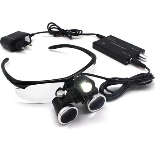 Top Quality 2.5/3.5X Galilean Binocular Medical Magnifier Dentistry Surgical Dental Loupes with LED Medical Headlight Headlamp