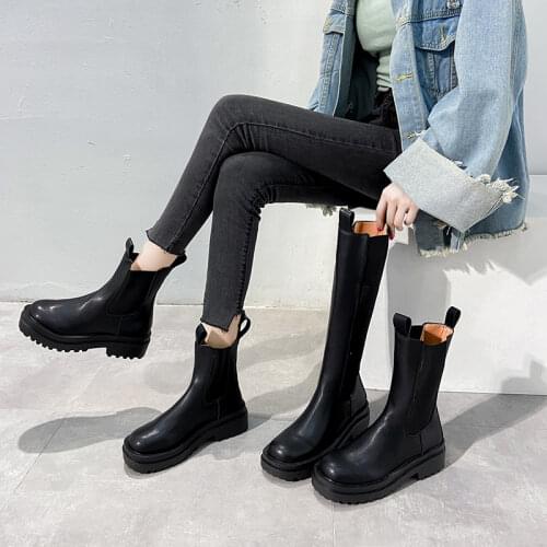 British style Martin boots womens 2020 new autumn and winter black short boots middle and high boots