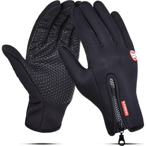 Winter Cycling Gloves Windproof Fabric Warm Touchscreen Full Finger Outdoor Sports Skiing Mittens Cycling Accessories