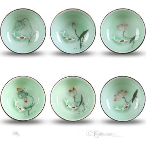 Golden Fish Tea cup Ceramic Drinkware Tea Cup gift Teapot Ceramic China Kung Fu Tea Set Ceramic cup