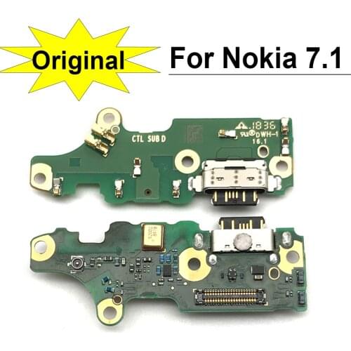 100% Original USB Charging Board Port Charger Dock Connector With Mic Flex Cable Board For Nokia 7.1 Replacement Parts