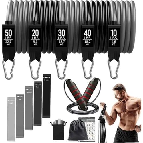 150lbs Resistance Bands Set Fitness Workout Gym Pull Rope Yoga Tube Sports Elastic Booty Bands Exercise Equipment for Home