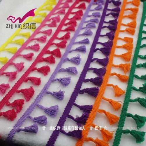 25Meters 21 Colors Hanging Broom Tassels Design Fringe Soft Cotton Lace Trims DIY Sewing Clothing Bags Decorative Accessories