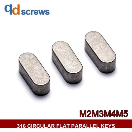 316 M2M3MM4M5 stainless steel circular flat Parallel Keys key pin Circular at both ends DIN6885