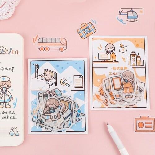 40 pcs/lot DIY Cute Stationery Stickers Kawaii Scrapbook Stickers Paper For Decoration Scrapbooking Diary Korean Stationery 017