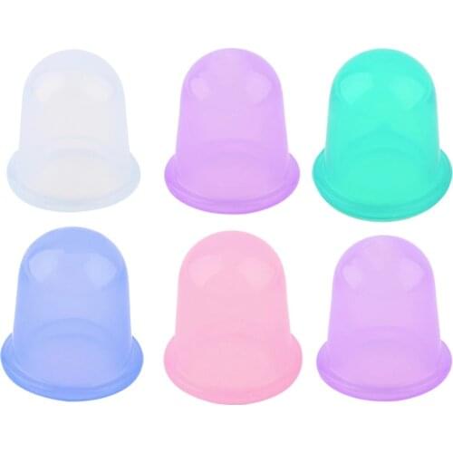 6 Colors Family Full Body Neck Back Massage Helper Sillicone Anti Cellulite Massager Vacuum Cans Cupping Cup Chinese Health Care