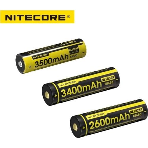 NITECORE NL1835R NL1834R NL1826R 3.6V 18650 battery High Performance Micro-USB Rechargeable Li-ion Battery