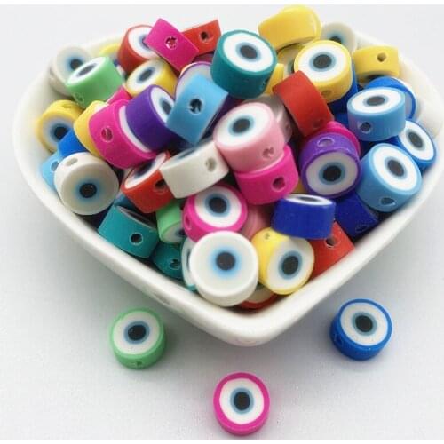 30pcs/Lot 10mm Mixed Colors LOVE Shape Clay Spacer Beads Polymer Clay Beads For Jewelry Making DIY Handmade Accessories #16