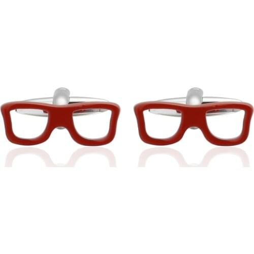C-MAN Luxury shirt Red glasses Cufflinks brand Hipster Cufflinks For Men Gift for Husband Gift for High Quality Men Gift