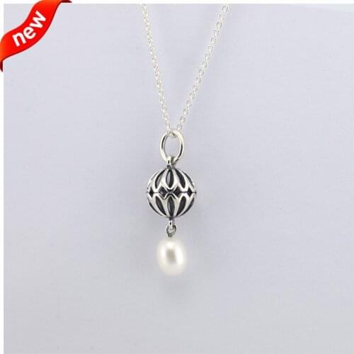 CKK 925 Sterling Silver Pearl Drop Necklace Pendant Original Fashion Jewelry Making Wedding Anniversary Gift