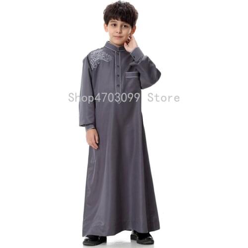 Cotton Children abaya arab dress for men islamic children clothing