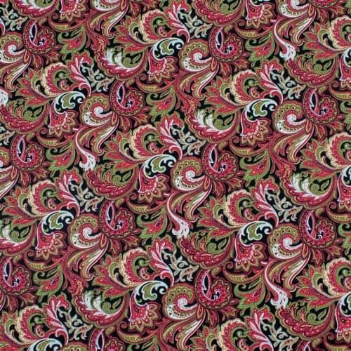 Red Cashew Pattern Pure Cotton Fabric For Dress Платье Tissus Au MÈTre Telas Por Metro Sewing Ткань Для Шитья Vestidos Coton Diy