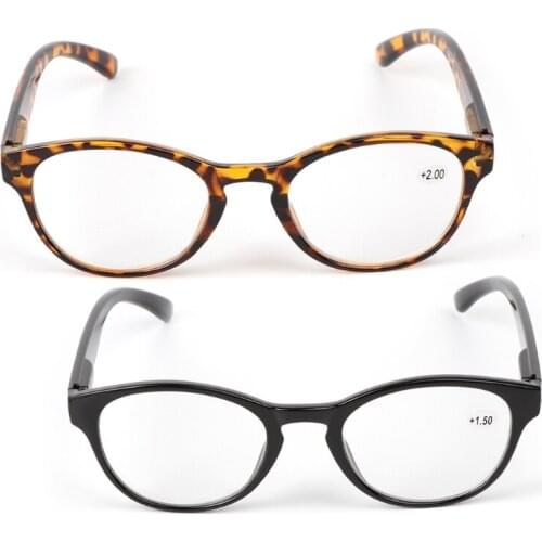 Unisex Spring Hinge Round Reading Glasses Presbyopic Eyeglasses +1.0 -4.0 62KE