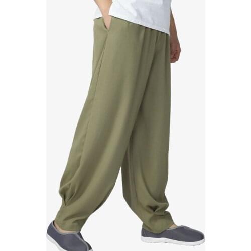Summer 6color lay meditation pants zen nun trousers abbot monks shaolin monk kung fu pants gray/blue/coffee/green