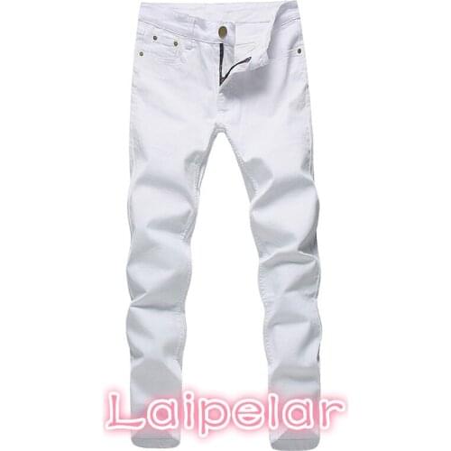 Men Stretch Jeans Fashion white Denim Trousers For Male Spring And Autumn Retro Pants Casual Mens Jeans size 27-36