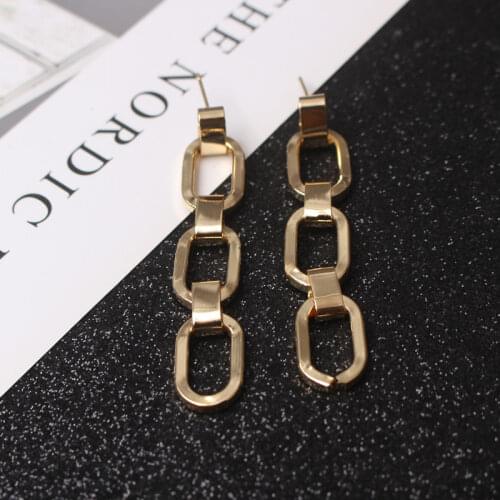 Multi-layers Links Hanging Earrings for Women Gold Color Metal Drop Earrings Cool Fashion Trend Dangle Earrings pendientes