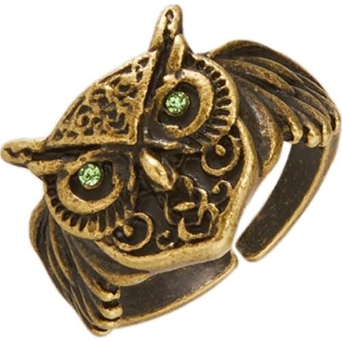 Animal Eye Owl Opening Rings Jewelry Resizable Ring For Men Couple Women Lovers Lady Female Girls Boys Male Valentines Day Gift