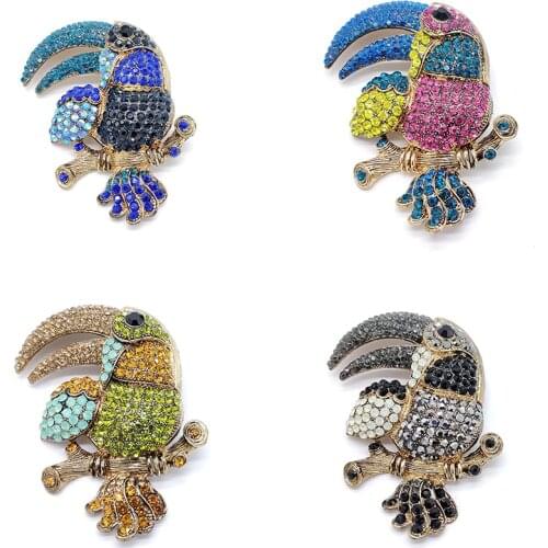 PD BROOCH Super Exaggerated Retro Parrot Brooch Animal Big Corsage Clothing Accessories Fashion Jewelry