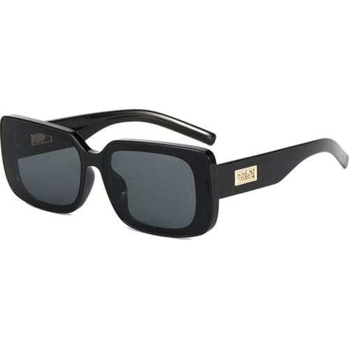 Popular Fashion Small Rectangle Sunglasses Women Vintage Tea Gradient Sun Glasses Men Trending Square Shades UV400