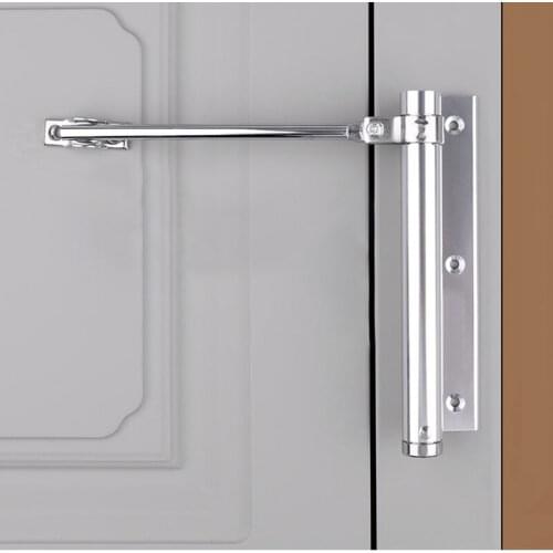 Adjustable Door Automatic Closer Aluminum Alloy Automatic Door Spring Silver Tone Intensity, Suitable For Fire Door 40 kg WF