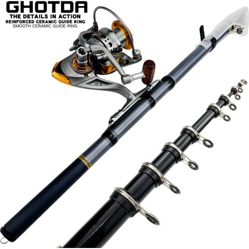 1.5-3.0m Carbon Fiber Mini Rock Fishing Rod 13BB Fishing Reel Combo Telescopic Fishing Pole Spinning Reel Kit Pesca