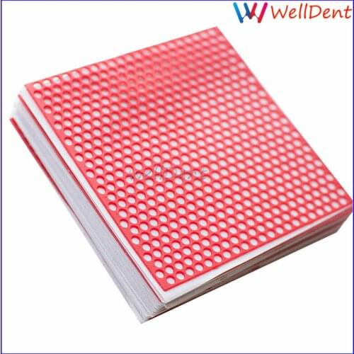 1 Box Dental Lab Round Hole Patterns 10 Sheets Wax Co-cr Casting Red Color Dental Materials Dental Instrument