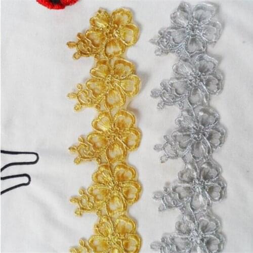 Iron on 4Yards 4Colors Royal Fabric Pretty Flower Venise Lace Trim Applique Sewing Craft 7cm LJ0046